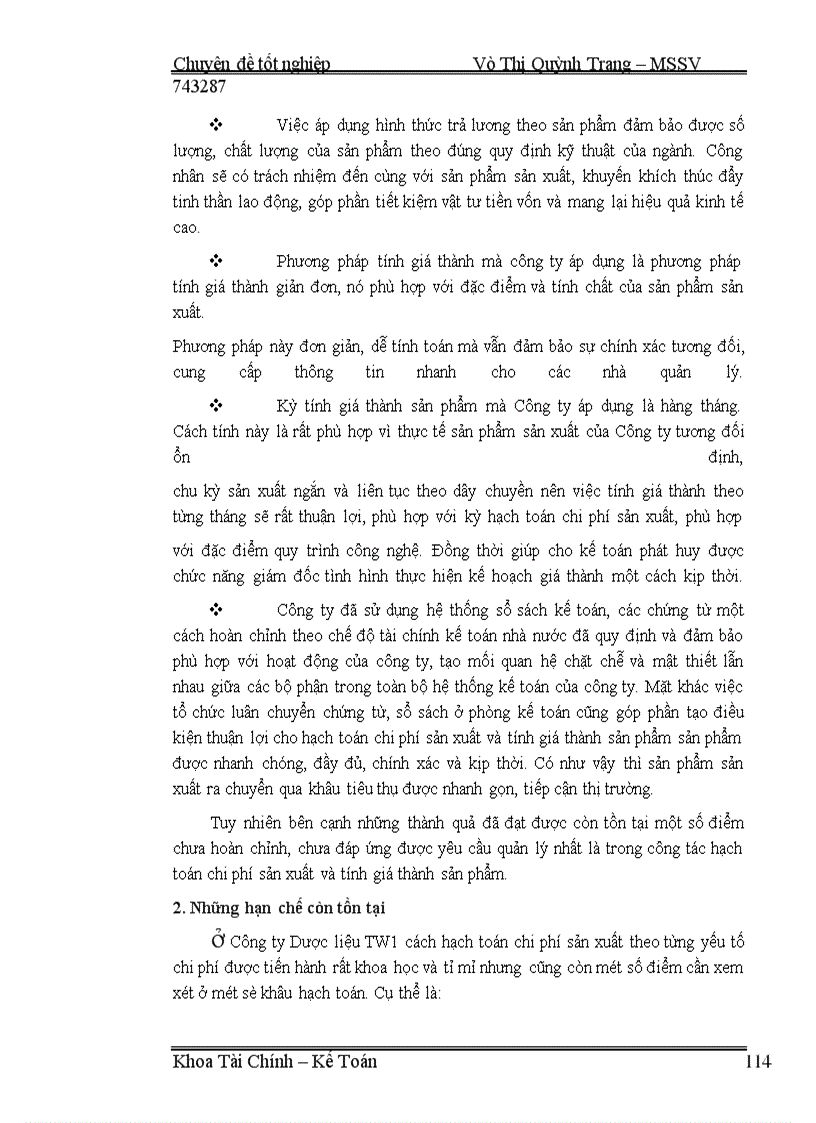 image for page Hoàn thiện tổ chức công tác kế toán chi phí sản xuất và tính giá thành sản phẩm tại Công ty Dược liệu TW1
