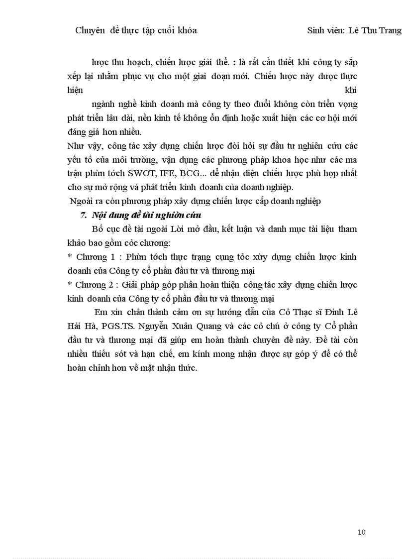 image for page Giải pháp hoàn thiện công tác xây dựng chiến lược kinh doanh của công ty Cổ phần Đầu tư và thương mại ( Constrexim – TM )