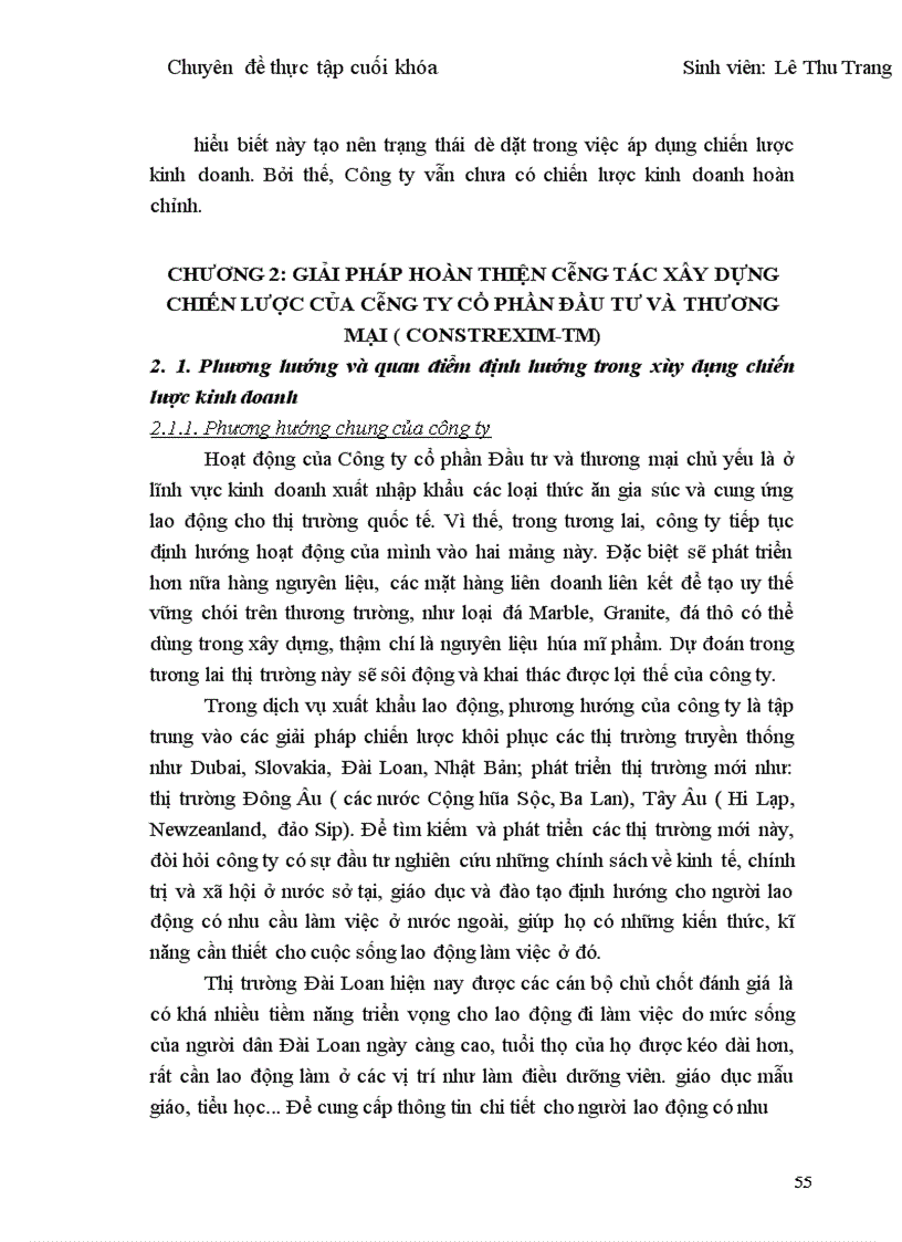 image for page Giải pháp hoàn thiện công tác xây dựng chiến lược kinh doanh của công ty Cổ phần Đầu tư và thương mại ( Constrexim – TM )