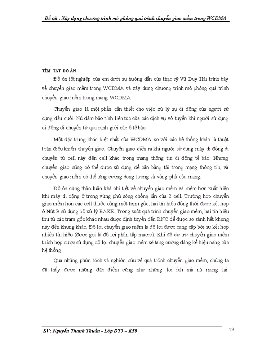 image for page Xây dựng chương trình mô phỏng quá trình chuyển giao mềm trong WCDMA