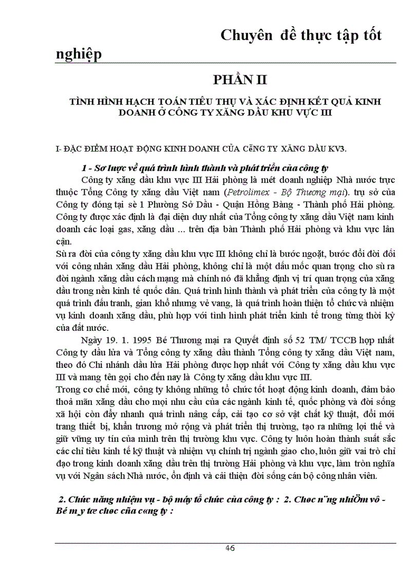 image for page Kế toán tiêu thụ hàng hoá và xác định kết quả kinh doanh ở công ty xăng dầu khu vực III