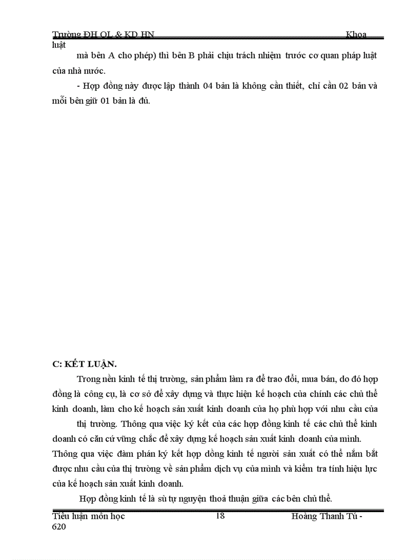 image for page Phân tích bản hợp đồng kinh tế phục vụ khách du lịch của Công ty Du lịch dịch vụ Hồng hà và công ty TNHH Hành tinh xanh