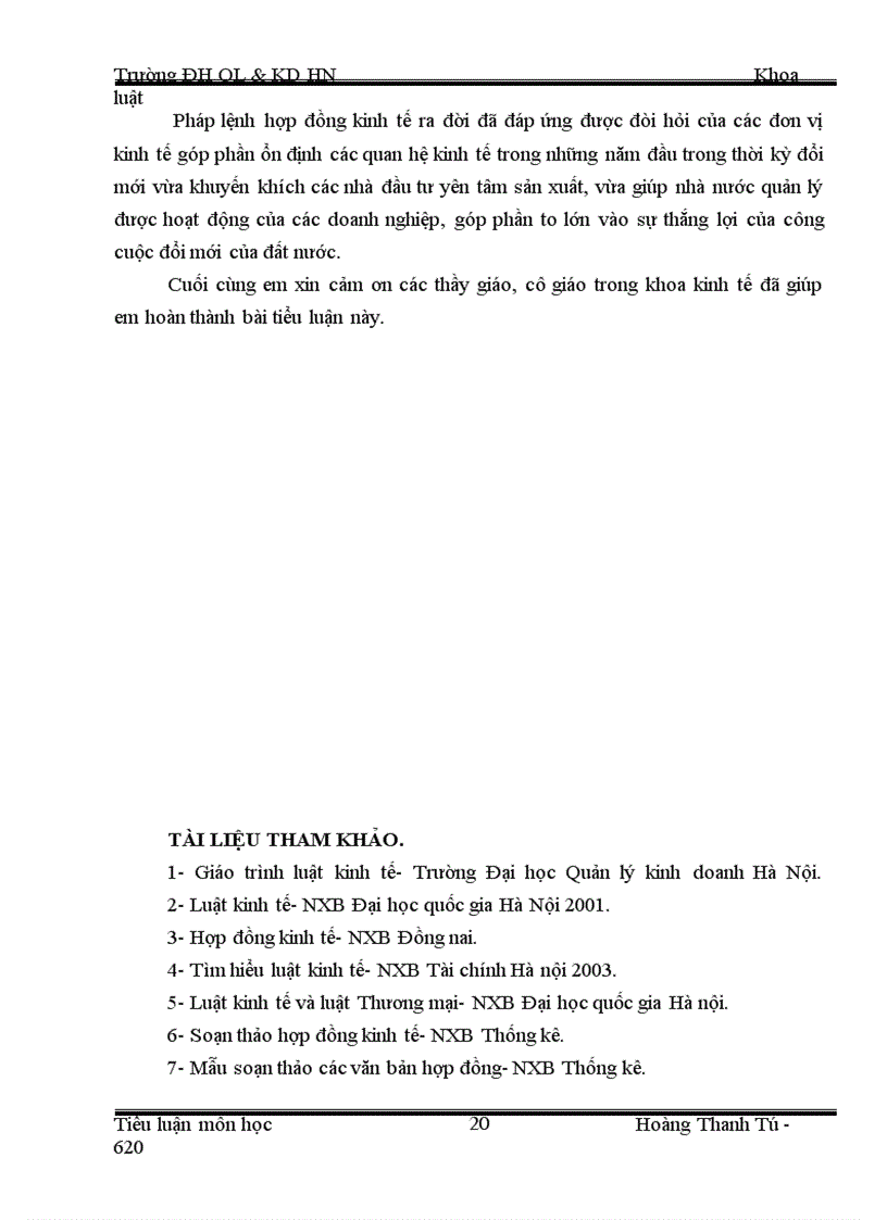 image for page Phân tích bản hợp đồng kinh tế phục vụ khách du lịch của Công ty Du lịch dịch vụ Hồng hà và công ty TNHH Hành tinh xanh