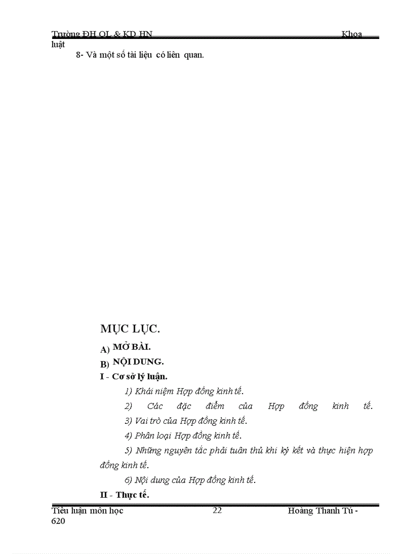 image for page Phân tích bản hợp đồng kinh tế phục vụ khách du lịch của Công ty Du lịch dịch vụ Hồng hà và công ty TNHH Hành tinh xanh