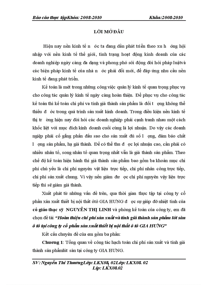 image for page Hoàn thiện chi phí sản xuất và tính giá thành sản phẩm lót sàn ô tô tại công ty cổ phần sản xuất thiết bị nội thất ô tô GIA HƯNG