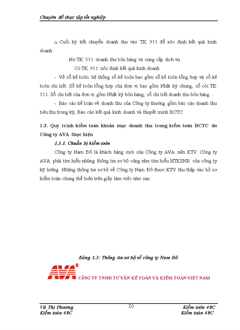 image for page Hoàn thiện kiểm toán khoản mục doanh thu bán hàng và cung cấp dịch vụ trong quy trình kiểm toán BCTC do Công ty TNHH Tư vấn Kế toán và Kiểm toán Việt Nam (Công ty AVA) thực hiện