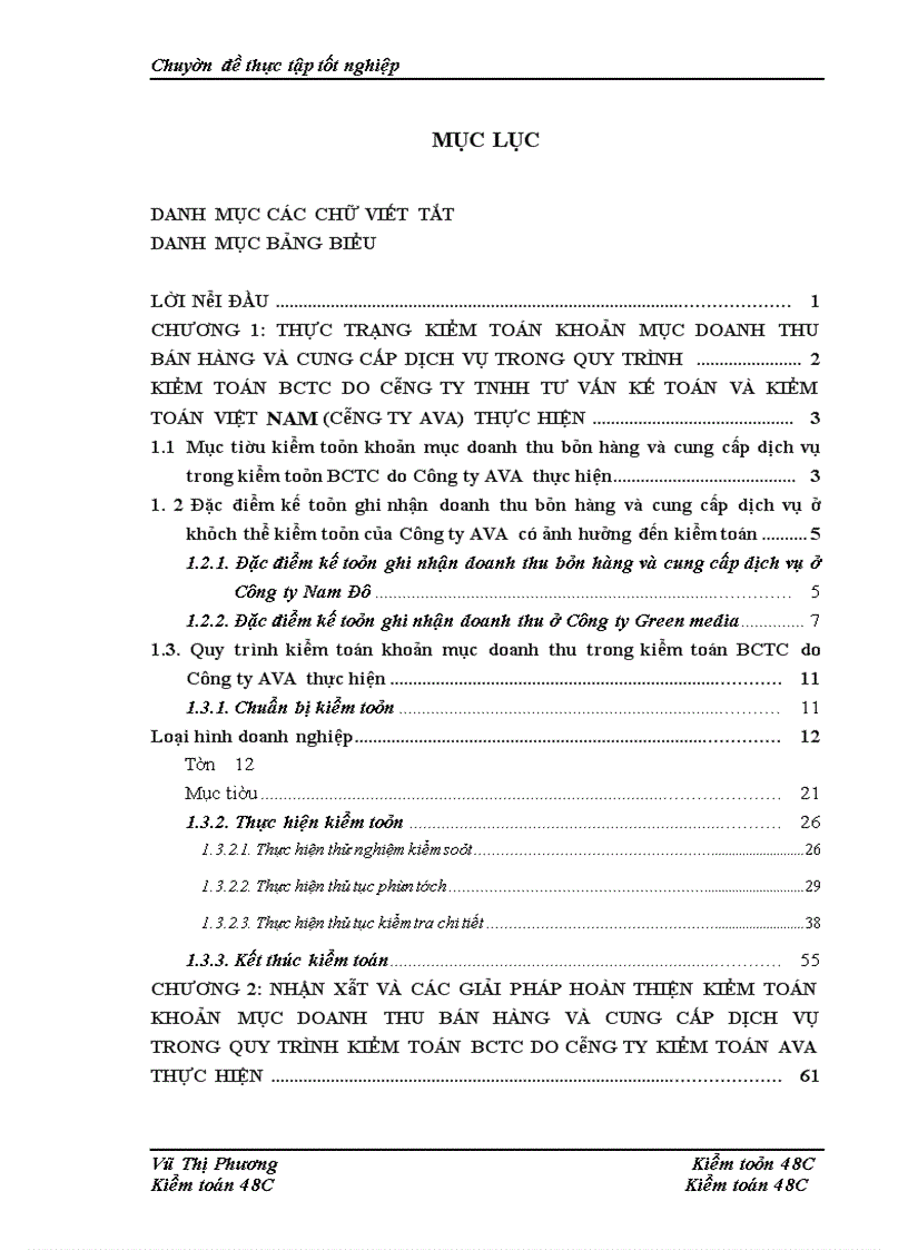 image for page Hoàn thiện kiểm toán khoản mục doanh thu bán hàng và cung cấp dịch vụ trong quy trình kiểm toán BCTC do Công ty TNHH Tư vấn Kế toán và Kiểm toán Việt Nam (Công ty AVA) thực hiện