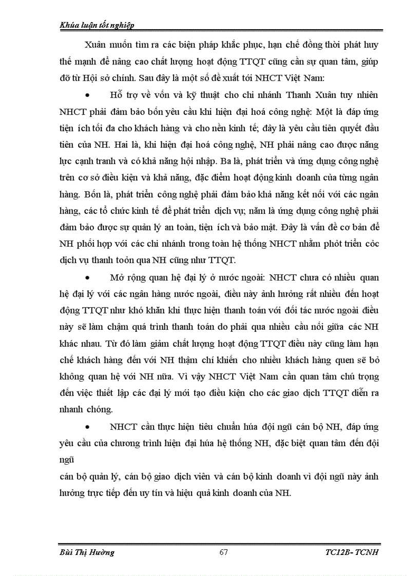 image for page Giải pháp nâng cao chất lượng thanh toán quốc tế tại chi nhánh Ngân hàng công thương Thanh Xuân