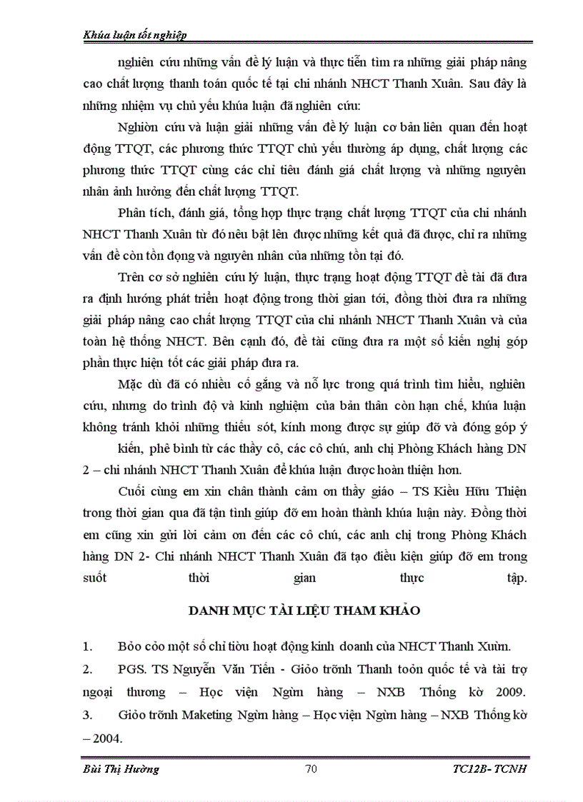 image for page Giải pháp nâng cao chất lượng thanh toán quốc tế tại chi nhánh Ngân hàng công thương Thanh Xuân