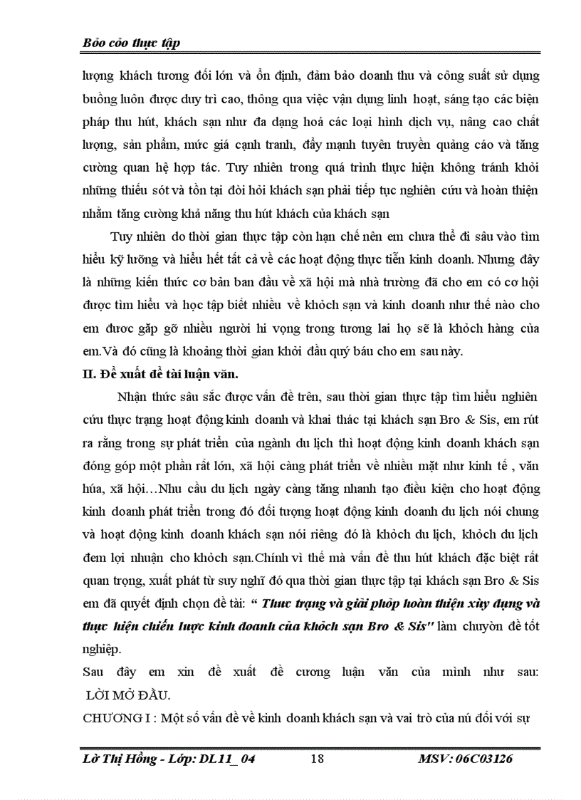 image for page Thưc trạng và giải pháp hoàn thiện xây dựng và thực hiện chiến lược kinh doanh của khách sạn Bro & Sis