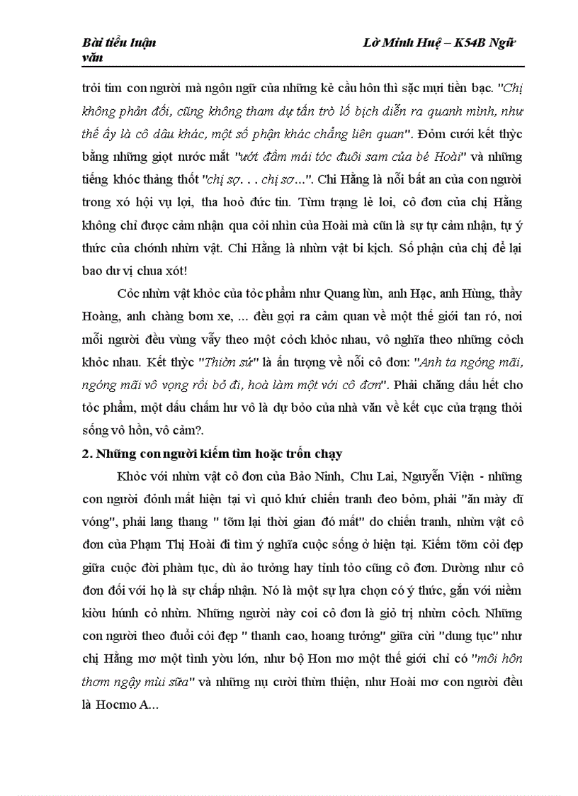 image for page Một số phương thức nghệ thuật khắc hoạ hình tượng con người cô đơn trong Thiên sứ của Phạm Thị Hoài