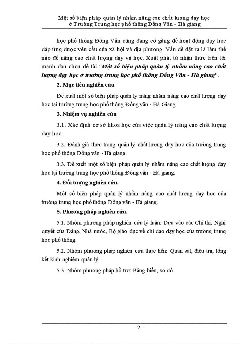 image for page Một số biện pháp quản lý nhằm nâng cao chất lượng dạy học ở trường trung học phổ thông Đồng Văn - Hà giang