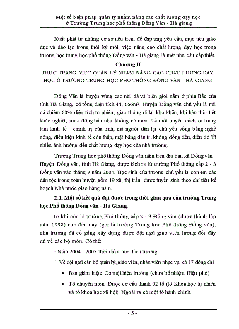 image for page Một số biện pháp quản lý nhằm nâng cao chất lượng dạy học ở trường trung học phổ thông Đồng Văn - Hà giang