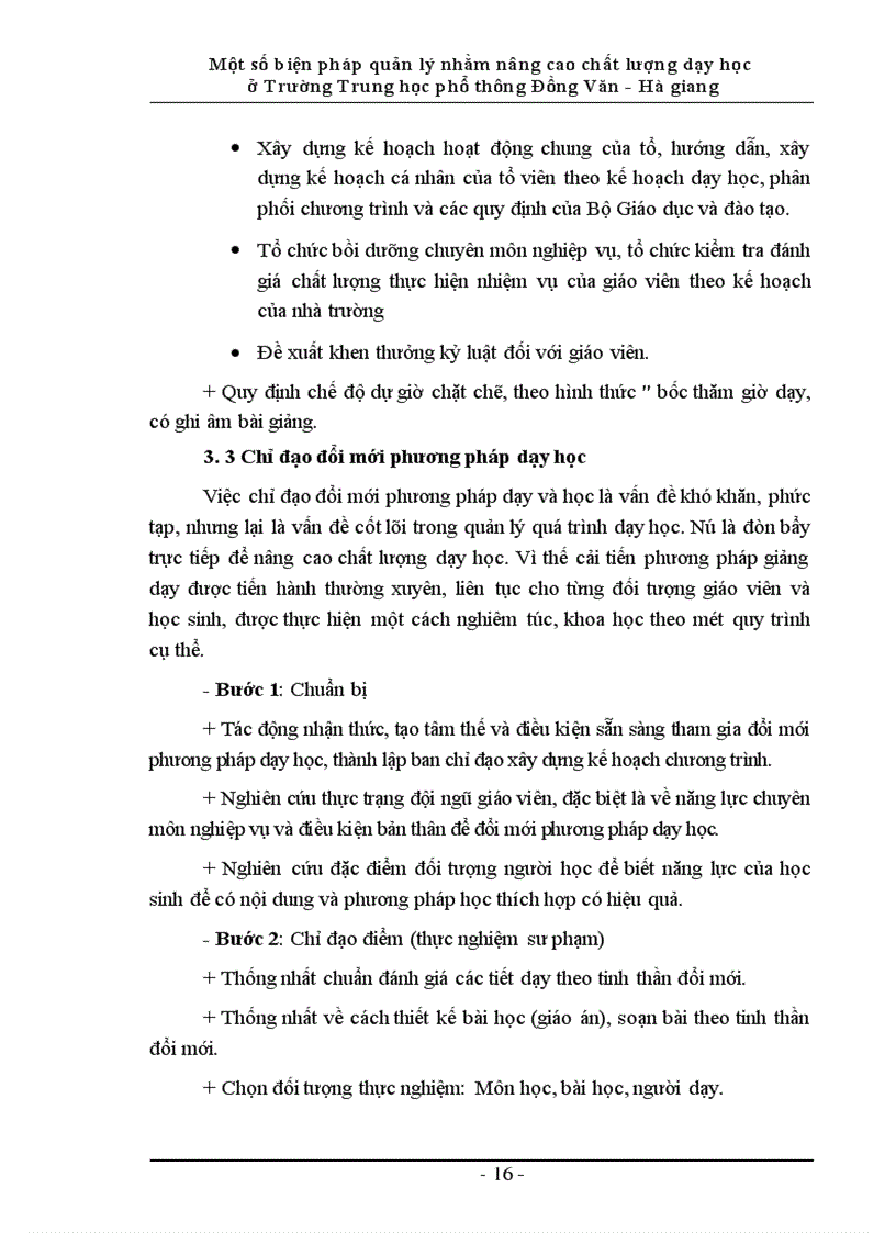 image for page Một số biện pháp quản lý nhằm nâng cao chất lượng dạy học ở trường trung học phổ thông Đồng Văn - Hà giang
