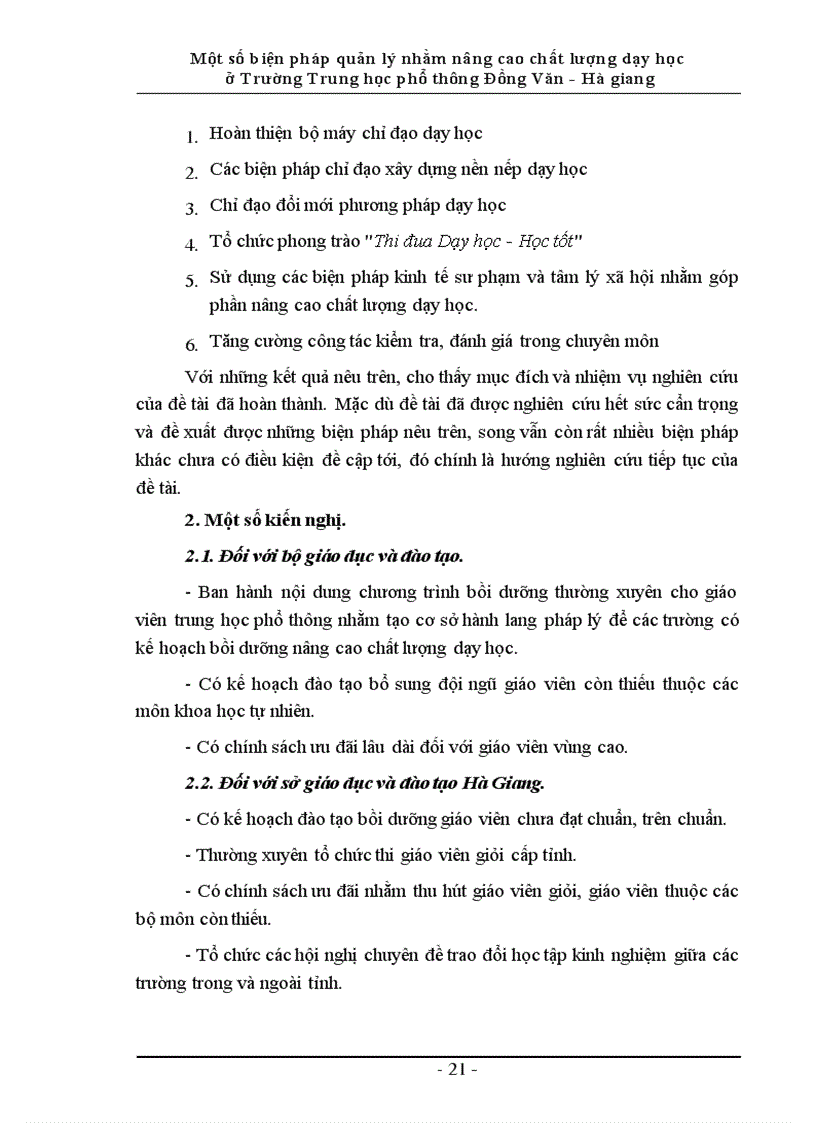 image for page Một số biện pháp quản lý nhằm nâng cao chất lượng dạy học ở trường trung học phổ thông Đồng Văn - Hà giang