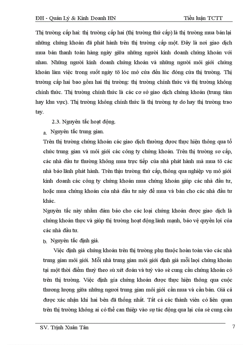 image for page Thị trường chứng khoán Việt Nam và các hoạt động hiện nay.