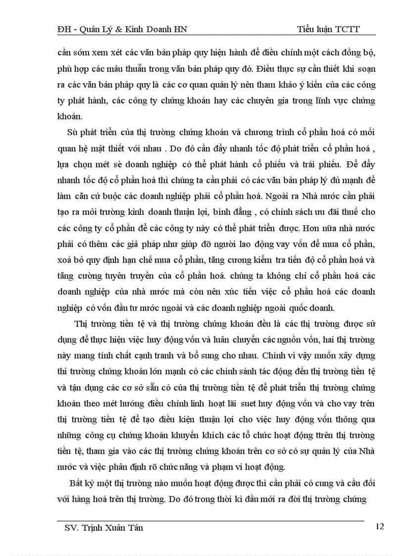 image for page Thị trường chứng khoán Việt Nam và các hoạt động hiện nay.