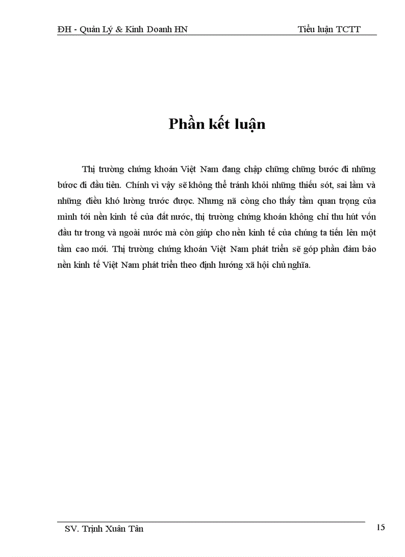 image for page Thị trường chứng khoán Việt Nam và các hoạt động hiện nay.