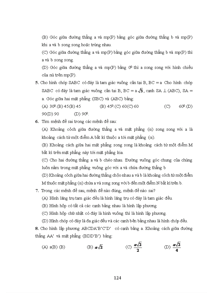 image for page Xây dựng và sử dụng hệ thống câu hỏi, bài tập phân hoá khi dạy học Quan hệ vuông góc trong không gian ở lớp 11 trường THPT