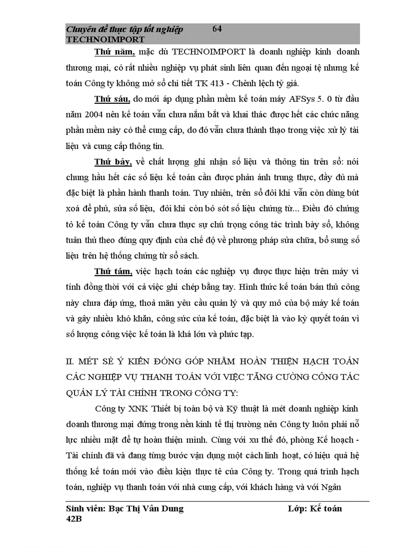 image for page Hoàn thiện hạch toán các nghiệp vụ thanh toán với việc tăng cường công tác quản lý tài chính trong Công ty XNK Thiết bị toàn bộ và Kỹ thuật