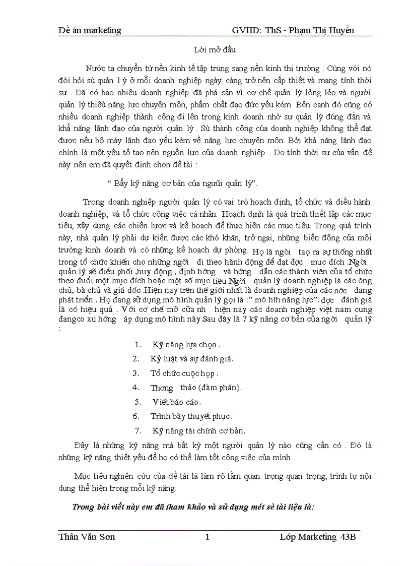 image for page Bẩy kỹ năng cơ bản của ngưòi quản lý