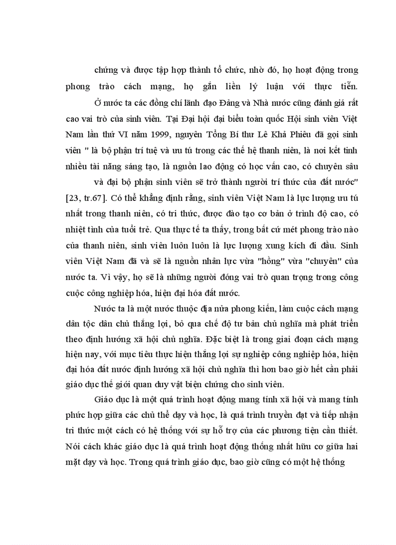 image for page Giáo dục thế giới quan duy vật biện chứng cho sinh viên hà nội hiện nay - thực trạng và giải pháp