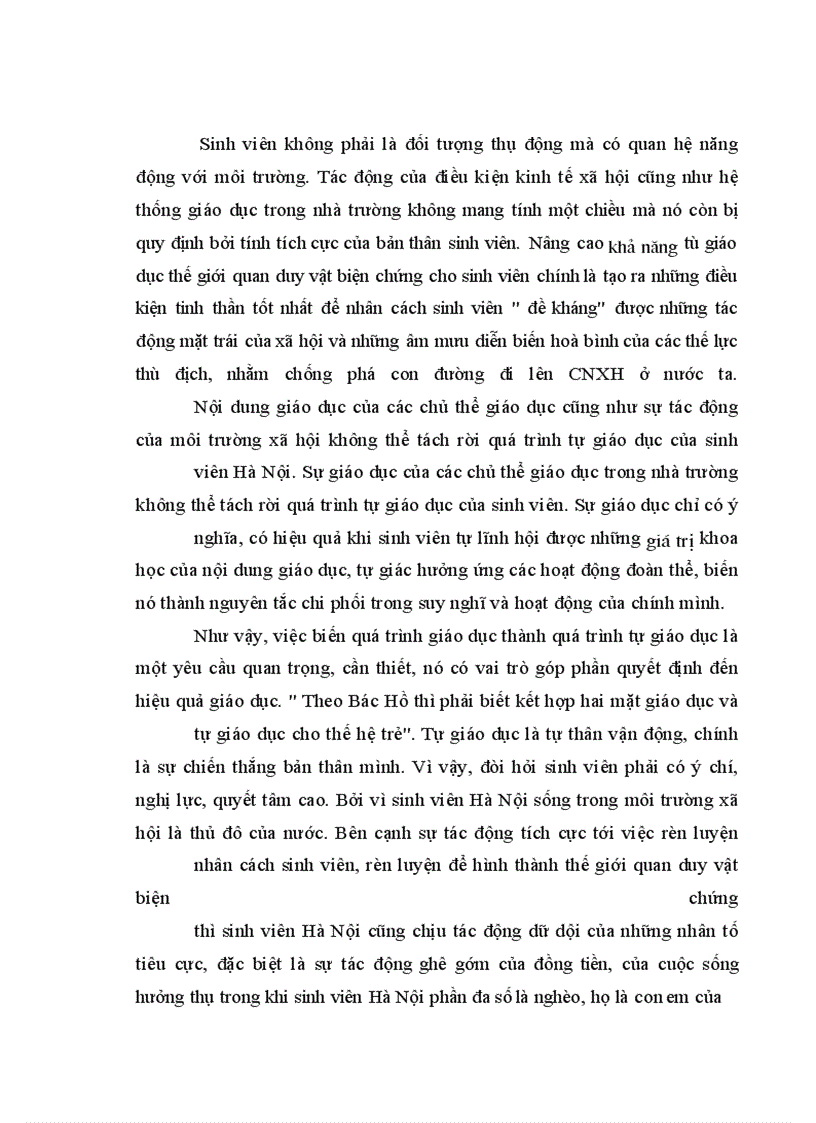 image for page Giáo dục thế giới quan duy vật biện chứng cho sinh viên hà nội hiện nay - thực trạng và giải pháp
