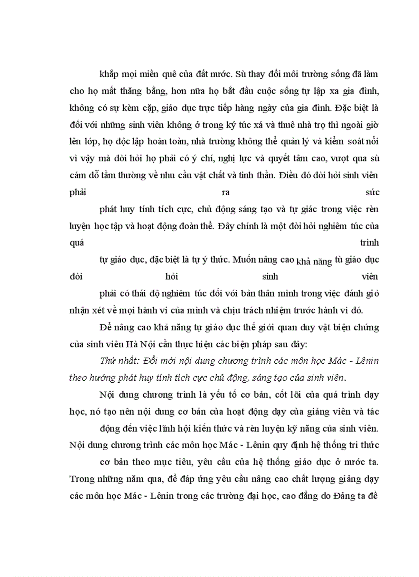 image for page Giáo dục thế giới quan duy vật biện chứng cho sinh viên hà nội hiện nay - thực trạng và giải pháp