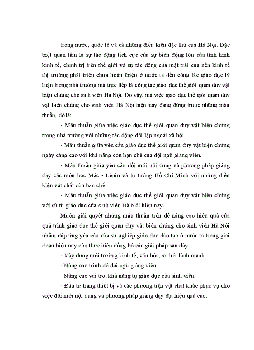 image for page Giáo dục thế giới quan duy vật biện chứng cho sinh viên hà nội hiện nay - thực trạng và giải pháp