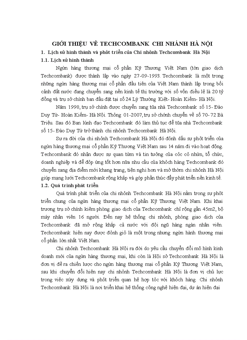 image for page Chất lượng dịch vụ khách hàng tại Chi nhánh Techcombank Hà Nội