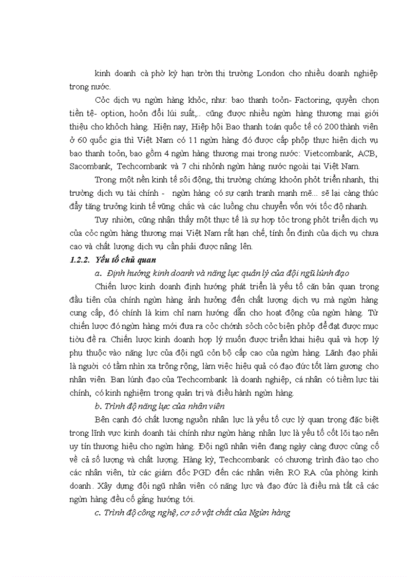 image for page Chất lượng dịch vụ khách hàng tại Chi nhánh Techcombank Hà Nội