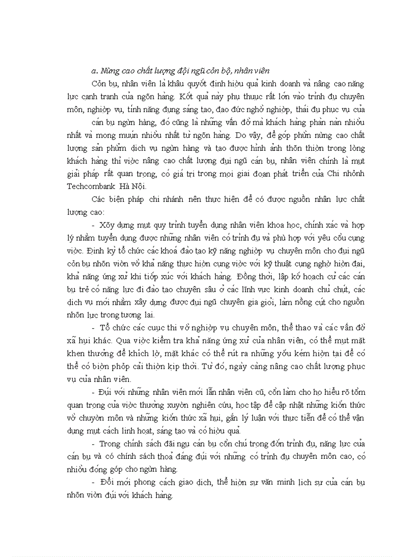 image for page Chất lượng dịch vụ khách hàng tại Chi nhánh Techcombank Hà Nội