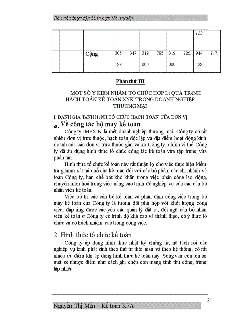 image for page Báo cáo thực tập tổng hợp tại Công ty Xuất nhập khẩu và Đầu tư IMEXI