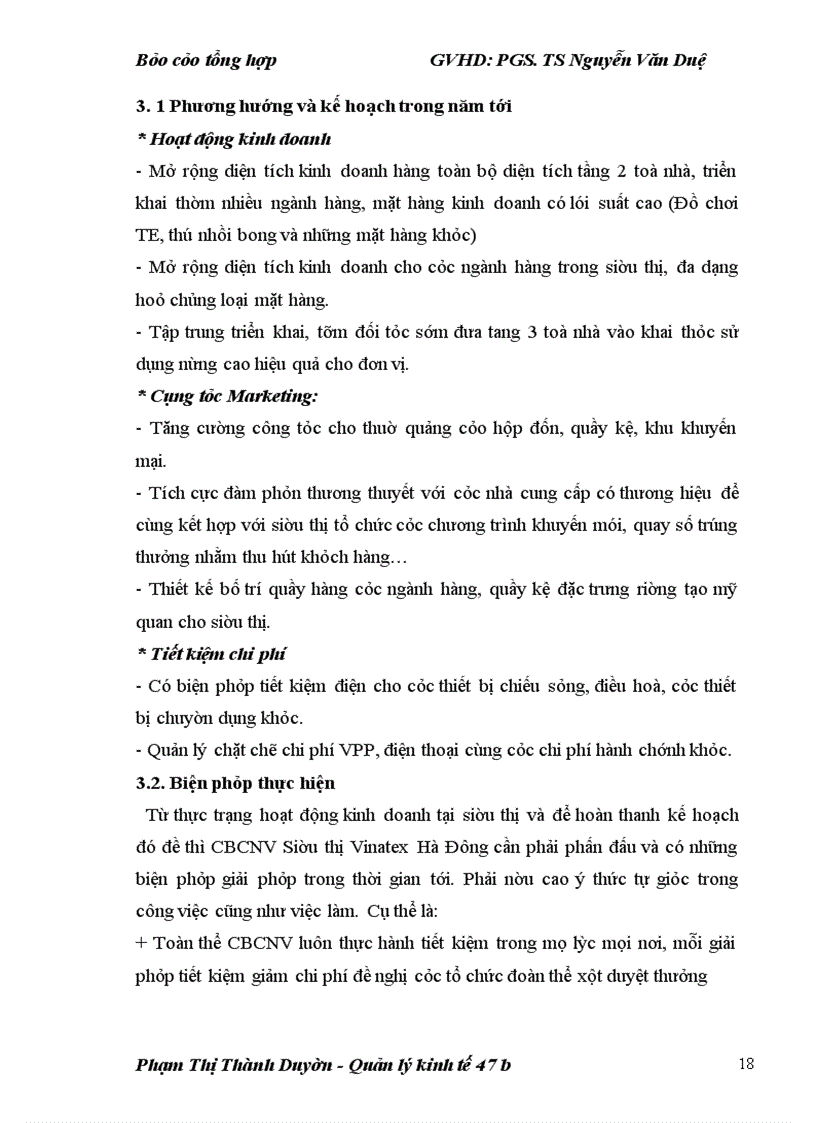 image for page Báo cáo tổng hợp tại: SIÊU THỊ VINATEX