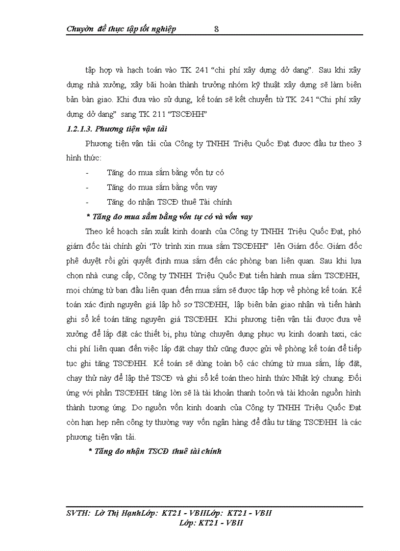 image for page Hoàn thiện kế toán tài sản cố định hữu hình với việc nâng cao hiệu quả sử dụng tài sản cố định hữu hình tại Công ty TNHH Triệu Quốc Đạt