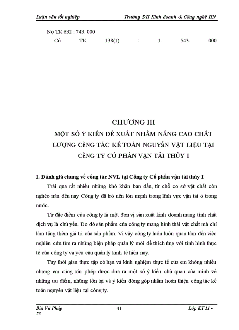 image for page Kế toán nguyên vật liệu tại Công ty Cổ phần vận tải Thủy I