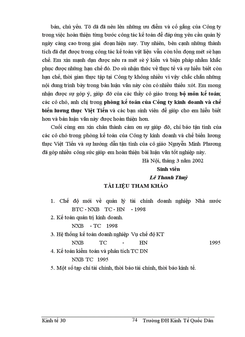 image for page Thực trạng hạch toán nguyên vật liệu tại Công ty kinh doanh và chế biến lương thực việt tiến
