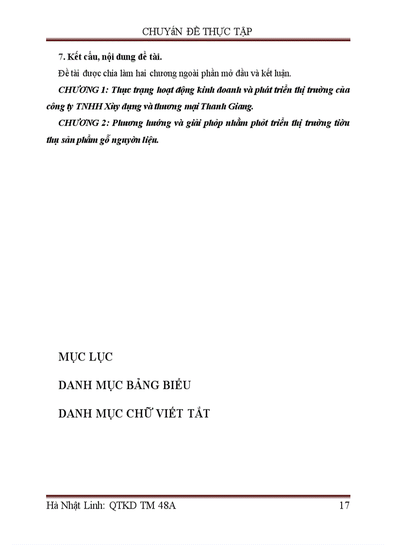image for page Giải pháp phát triển thị trường tiêu thụ sản phẩm gỗ nguyên liệu của công ty TNHH Xây dựng và thương mại Thanh Giang.