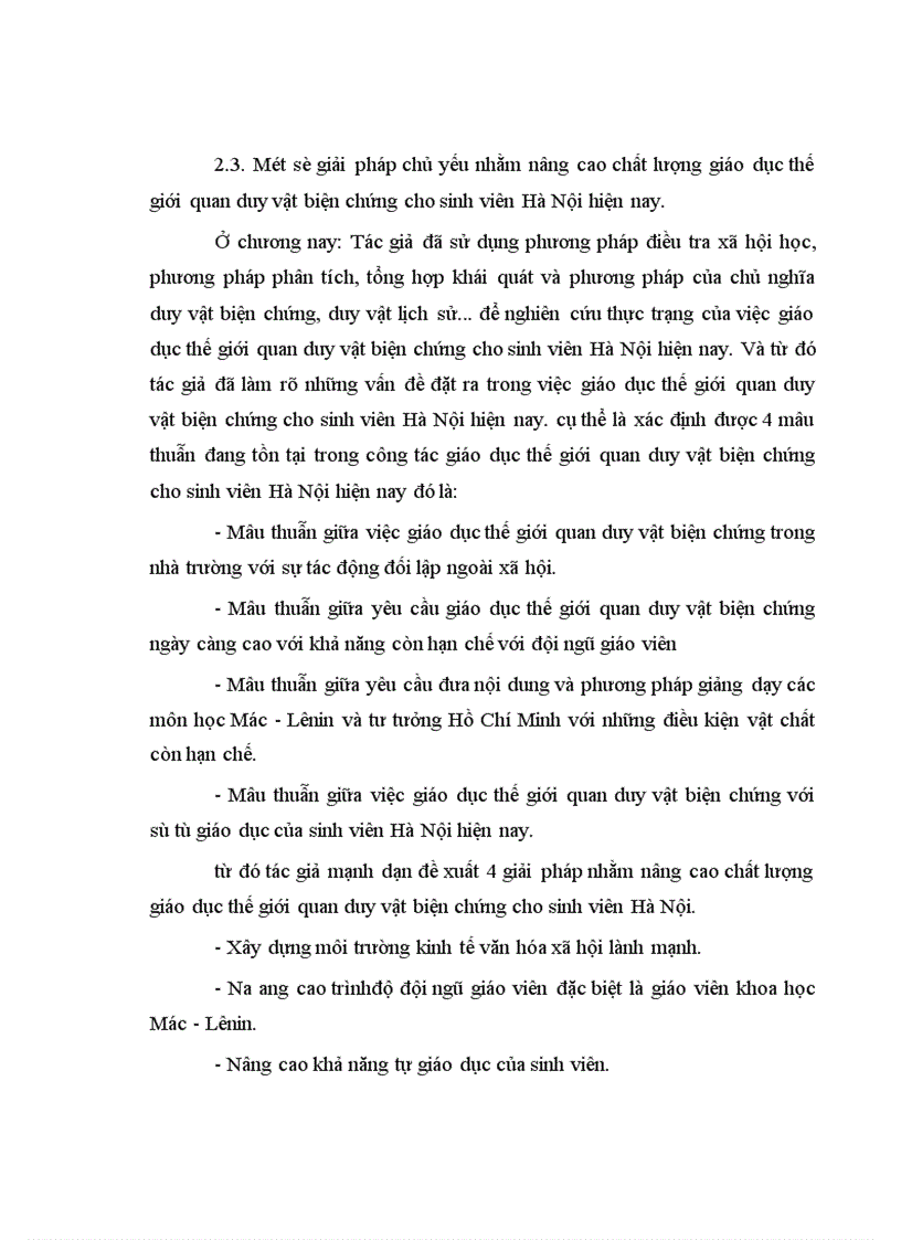 image for page Vấn đề giáo dục thế giới quan duy vật biện chứng cho sinh viên các trường đại học, cao đẳng ở Hà Nội hiện nay (qua thực tế ở một số trường đại học và cao đẳng ở Hà Nội