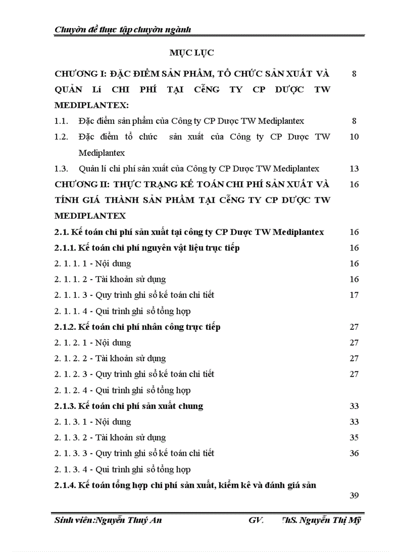 image for page Hoàn thiện kế toán tập hợp chi phí và tính giá thành sản phẩm tại công ty CP Dược TW Mediplantex