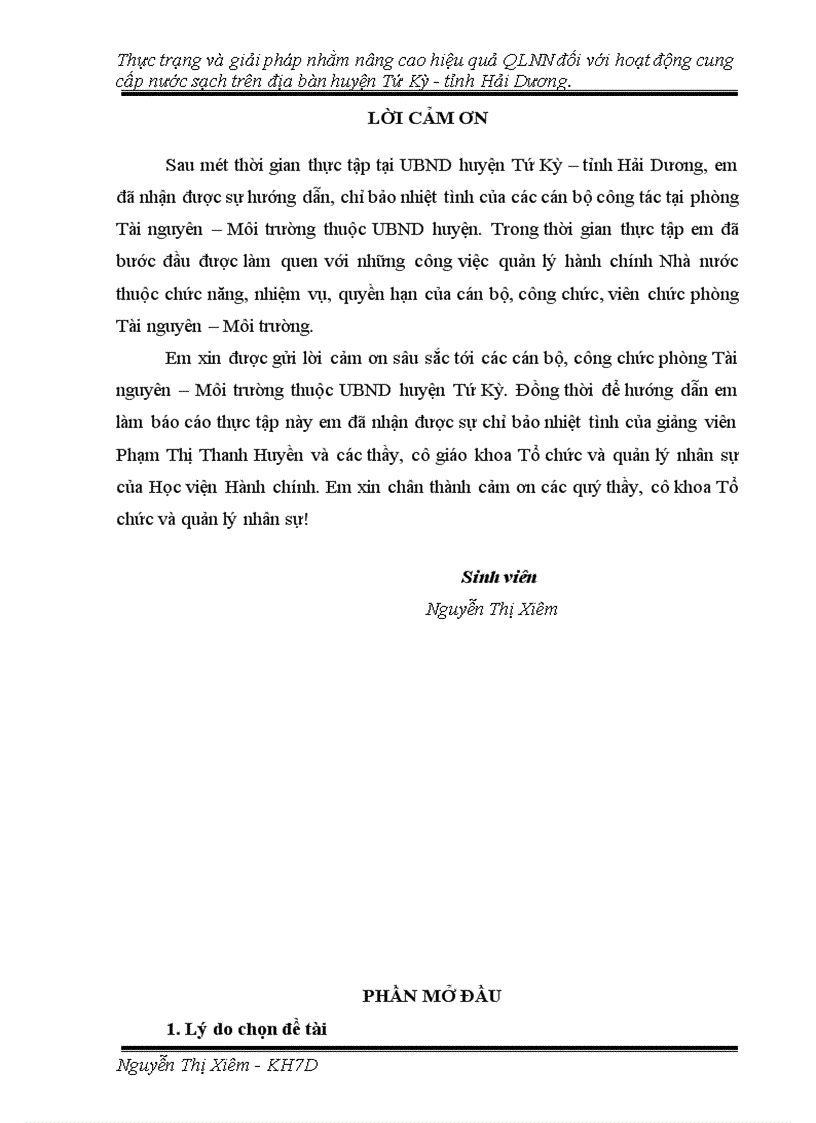 image for page Thực trạng và giải pháp nhằm nâng cao hiệu quả quản lý Nhà nước đối với hoạt động cung cấp nước sạch trên địa bàn huyện Tứ Kỳ