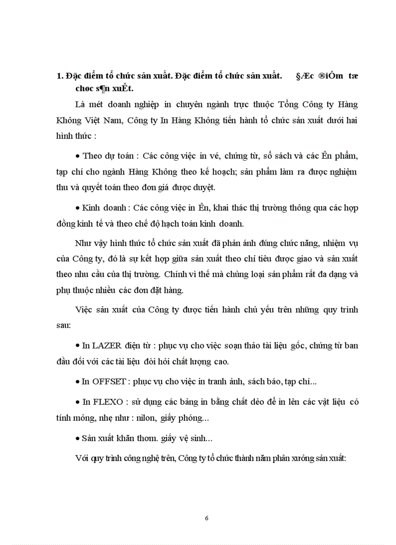 image for page Đặc điểm tổ chức sản xuất và tổ chức công tác kế toán ở Công ty Hàng Không