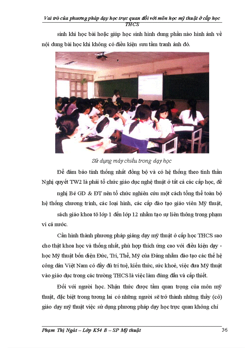 image for page Vai trò của phương pháp dạy học trực quan đối với môn học mỹ thuật ở cấp học THCS