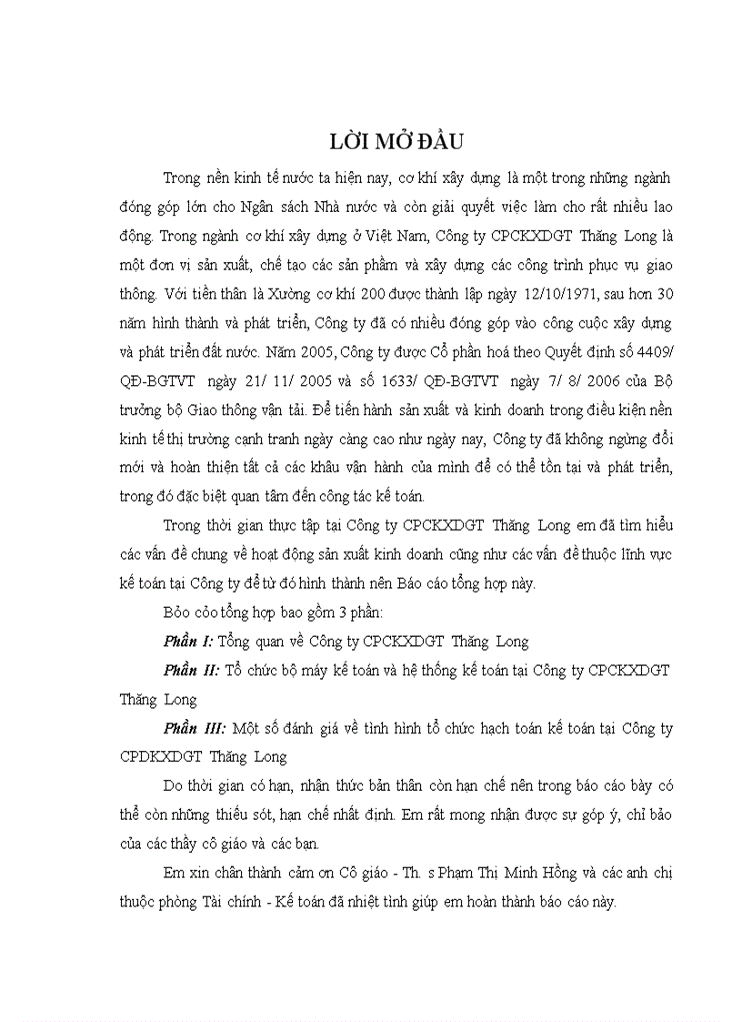 image for page Tổ chức bộ máy kế toán và hệ thống kế toán tại công ty cpckxdgt thăng long