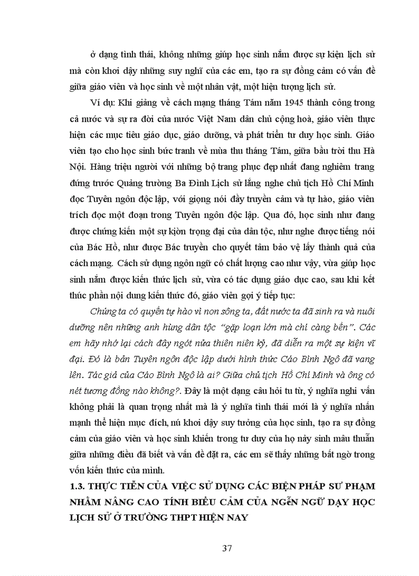 image for page Một số biện pháp sư phạm nhằm nâng cao tính biểu cảm của ngôn ngữ trong dạy học lịch sử ở trường THPT (vận dụng qua chương trình lớp 10- chương trình chuẩn)