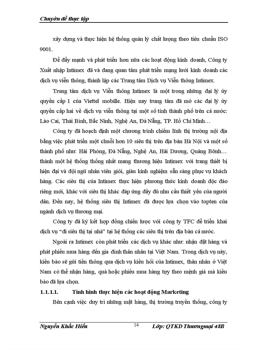 image for page Giải pháp phát triển chuỗi siêu thị INTIMEX tại công ty Cổ phần Intimex Việt Nam