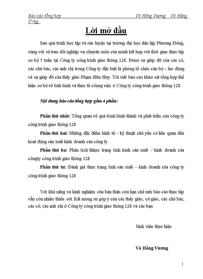 image for page Đánh giá thực trạng tình sản xuất – kinh doanh của công ty công trình giao thông