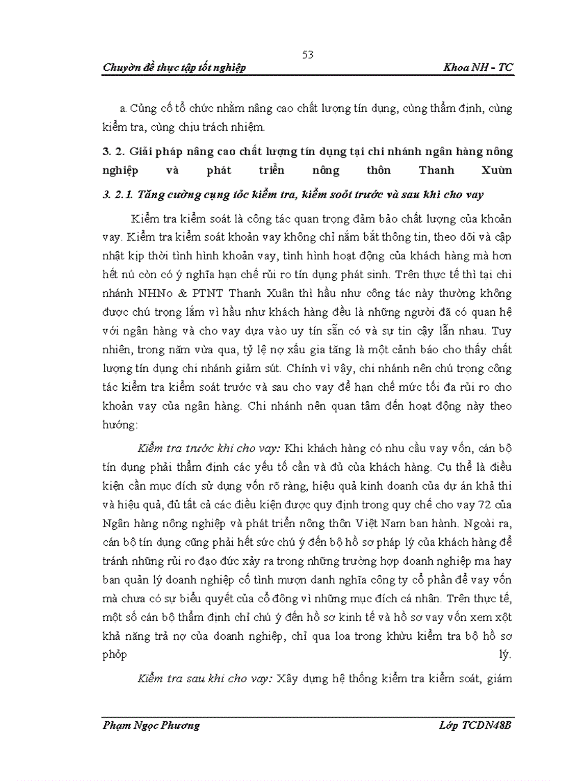 image for page Nâng cao chất lượng tín dụng tại NHNo & PTNT chi nhánh Thanh Xuân