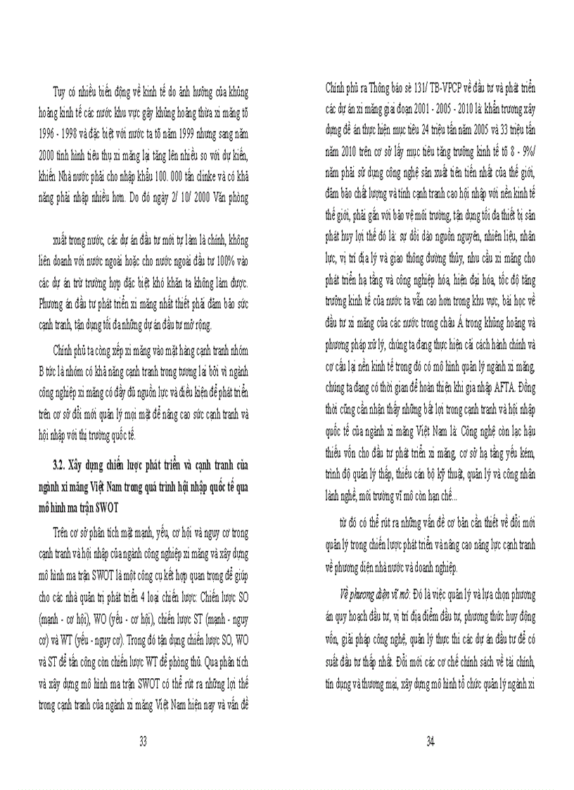 image for page Những giải pháp chủ yếu về quản lý nhằm nâng cao khả năng cạnh tranh trong quá trình hội nhập quốc tế của ngành công nghiệp xi măng Việt Nam trong thời gian tới