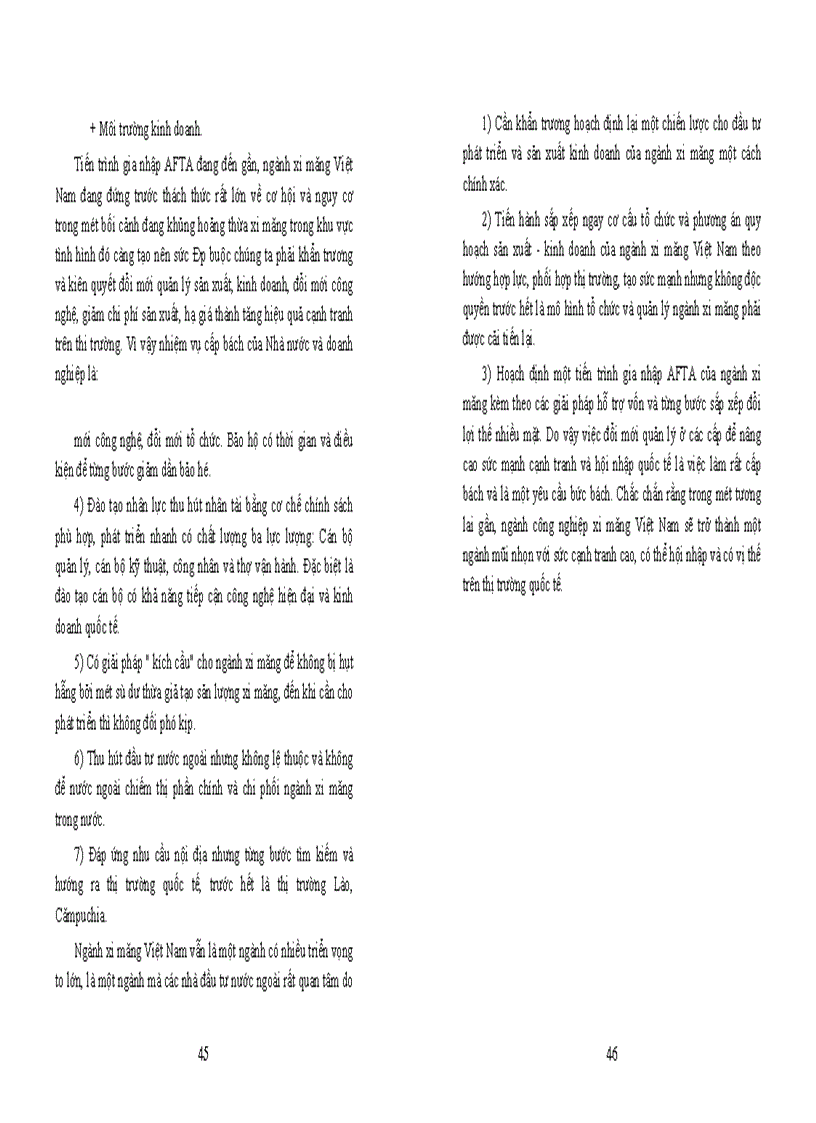 image for page Những giải pháp chủ yếu về quản lý nhằm nâng cao khả năng cạnh tranh trong quá trình hội nhập quốc tế của ngành công nghiệp xi măng Việt Nam trong thời gian tới
